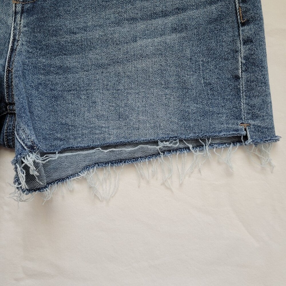 Vervet Raw Hem Frayed Cutoff Jean Shorts Medium Wash Size Medium Festival - Picture 2 of 15